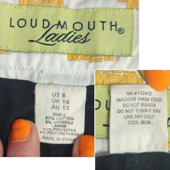 Loudmouth Discontinued Yellow Swirls Gone Wild Mini Golf Skort Size 8 - Picture 11 of 14